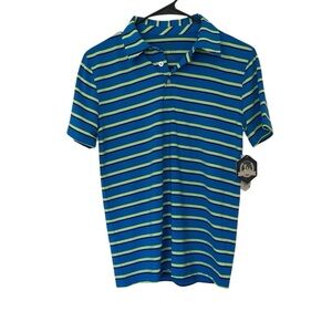 Rorie Whelan Boys Golf Polo Shirt Size XL (14 Boy) Blue Green White Stripes NWT